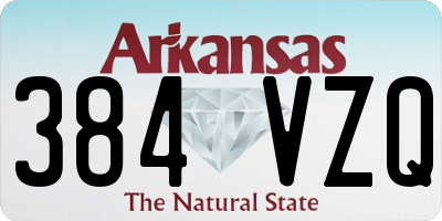 AR license plate 384VZQ
