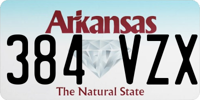 AR license plate 384VZX