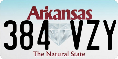 AR license plate 384VZY