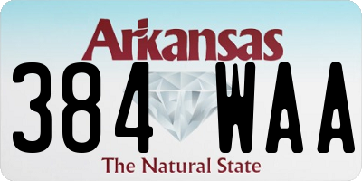 AR license plate 384WAA