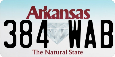 AR license plate 384WAB