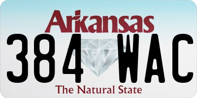 AR license plate 384WAC