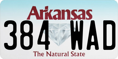 AR license plate 384WAD