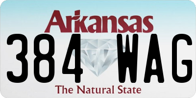 AR license plate 384WAG