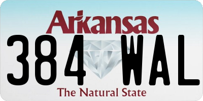 AR license plate 384WAL