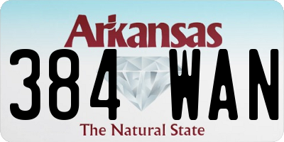 AR license plate 384WAN
