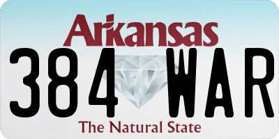 AR license plate 384WAR