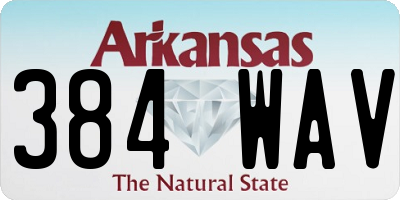 AR license plate 384WAV