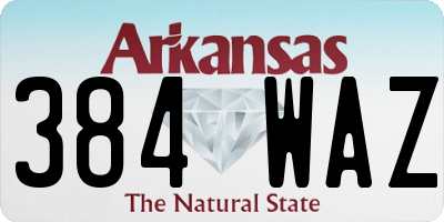 AR license plate 384WAZ
