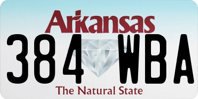 AR license plate 384WBA