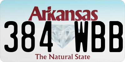 AR license plate 384WBB