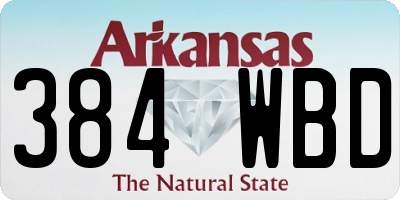 AR license plate 384WBD