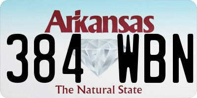 AR license plate 384WBN