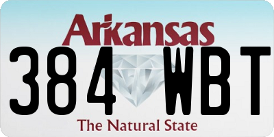 AR license plate 384WBT