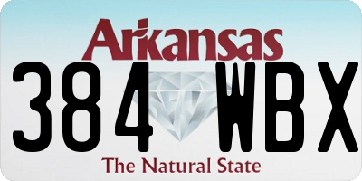 AR license plate 384WBX