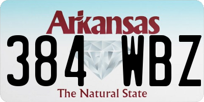AR license plate 384WBZ