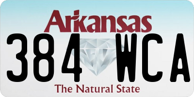 AR license plate 384WCA