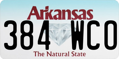 AR license plate 384WCO