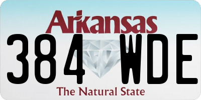 AR license plate 384WDE