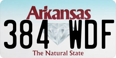 AR license plate 384WDF