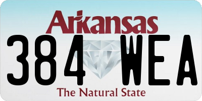 AR license plate 384WEA