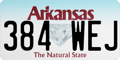 AR license plate 384WEJ