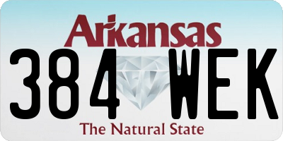 AR license plate 384WEK