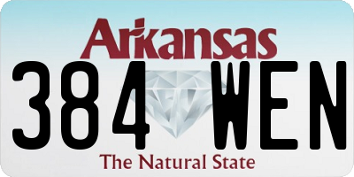 AR license plate 384WEN