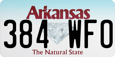 AR license plate 384WFO