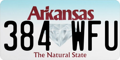 AR license plate 384WFU