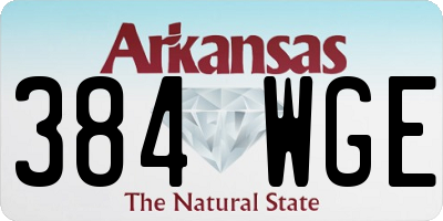 AR license plate 384WGE