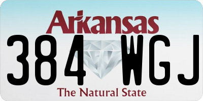 AR license plate 384WGJ