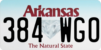 AR license plate 384WGO