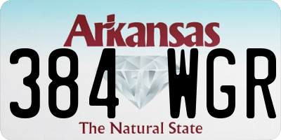 AR license plate 384WGR