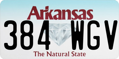 AR license plate 384WGV