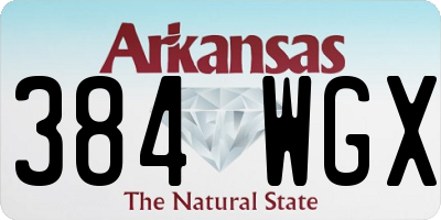AR license plate 384WGX