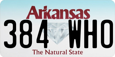 AR license plate 384WHO