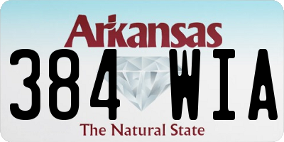 AR license plate 384WIA
