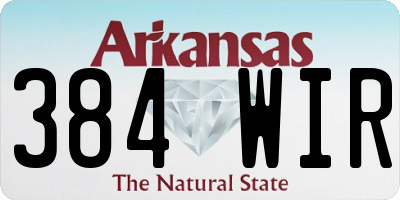 AR license plate 384WIR