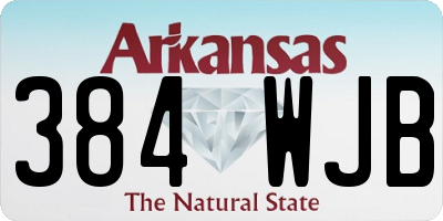 AR license plate 384WJB