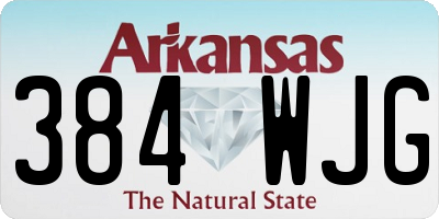 AR license plate 384WJG