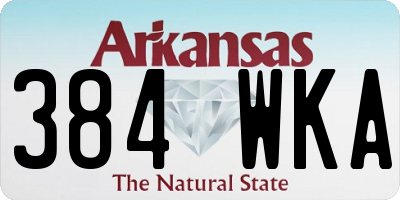 AR license plate 384WKA