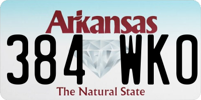 AR license plate 384WKO