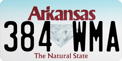 AR license plate 384WMA