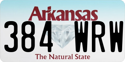 AR license plate 384WRW