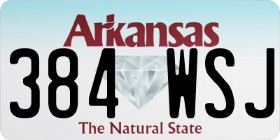 AR license plate 384WSJ