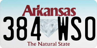 AR license plate 384WSO