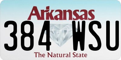AR license plate 384WSU