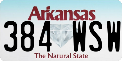 AR license plate 384WSW