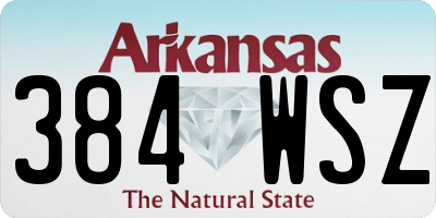 AR license plate 384WSZ